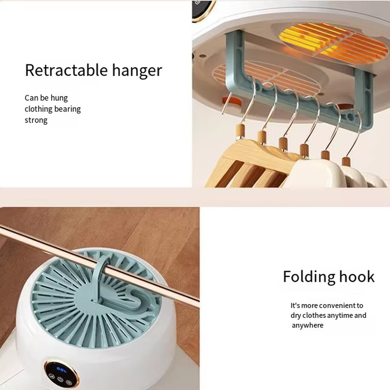 Foldable Mini Dryer Machine Sturdy Compact Dryer Electric Portable Clothes Dryer with Timer